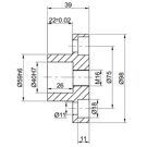 KSP35 VKE | Size 35 Mounting flange for V bars